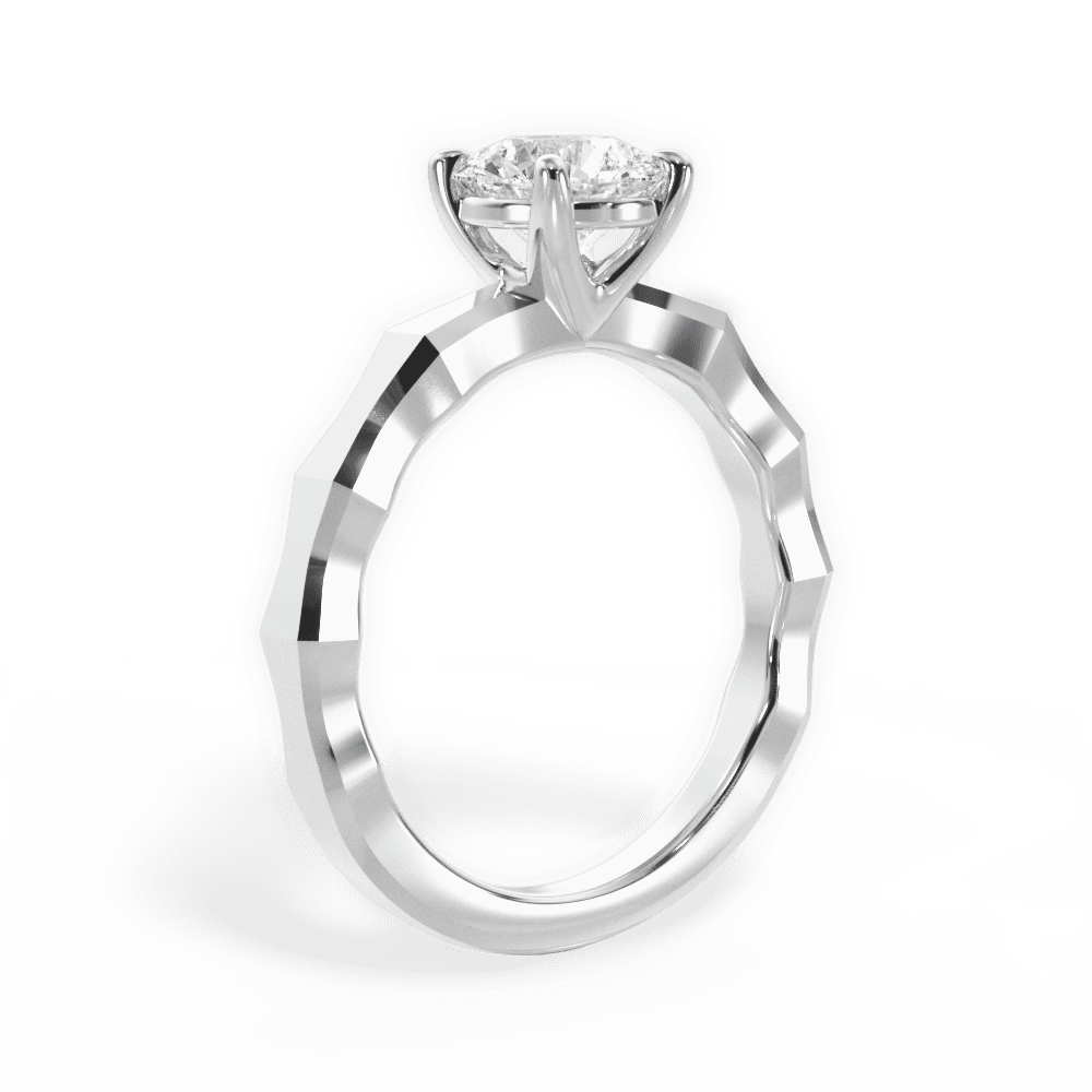 14kt White Gold/18kt White Gold/Platinum/round/front