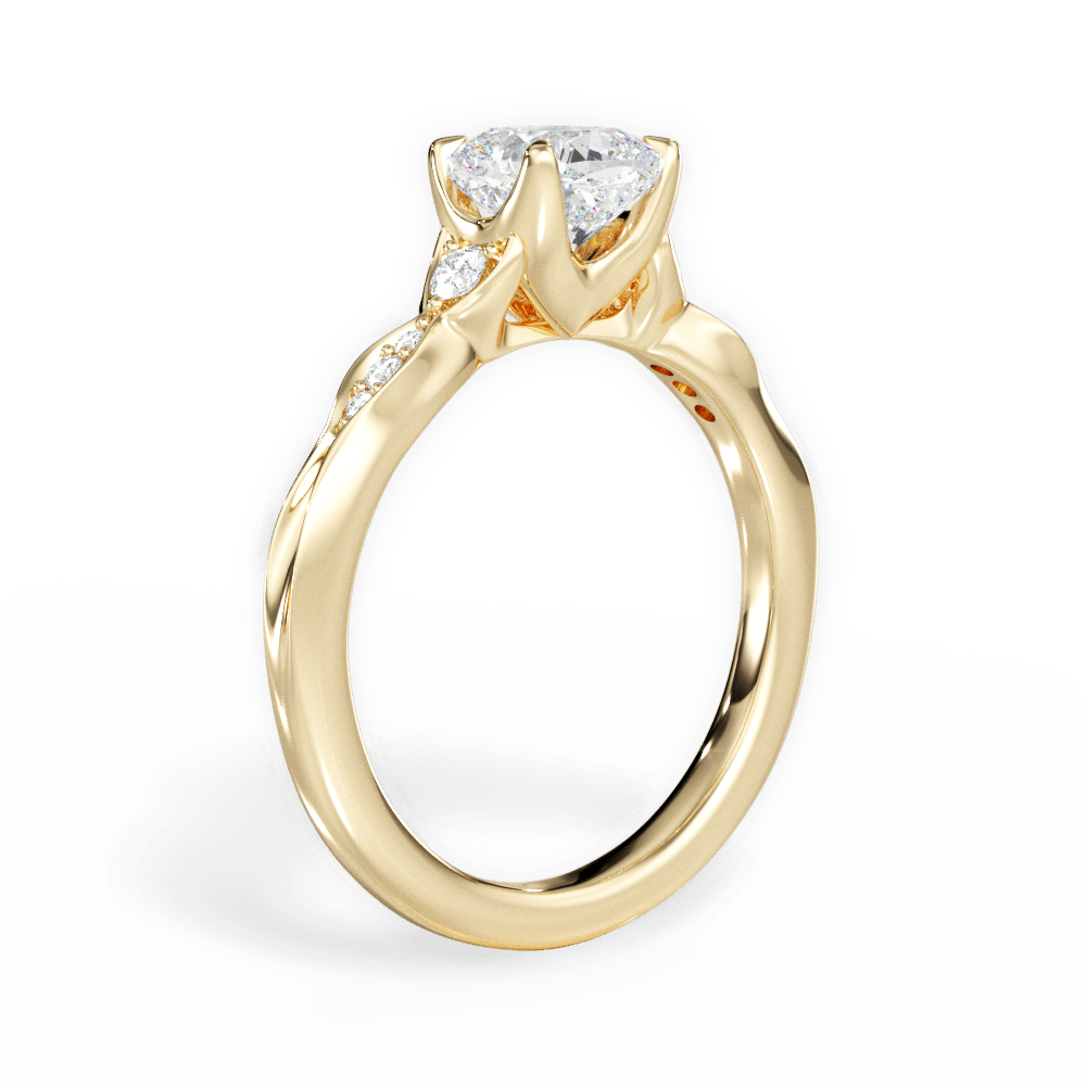 14kt Yellow Gold/18kt Yellow Gold/cushion/front