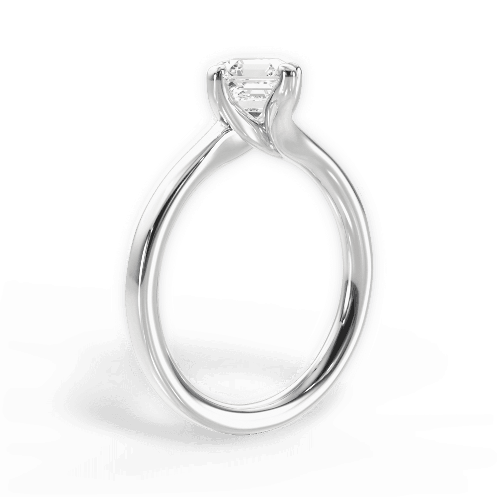 14kt White Gold/18kt White Gold/Platinum/asscher/front