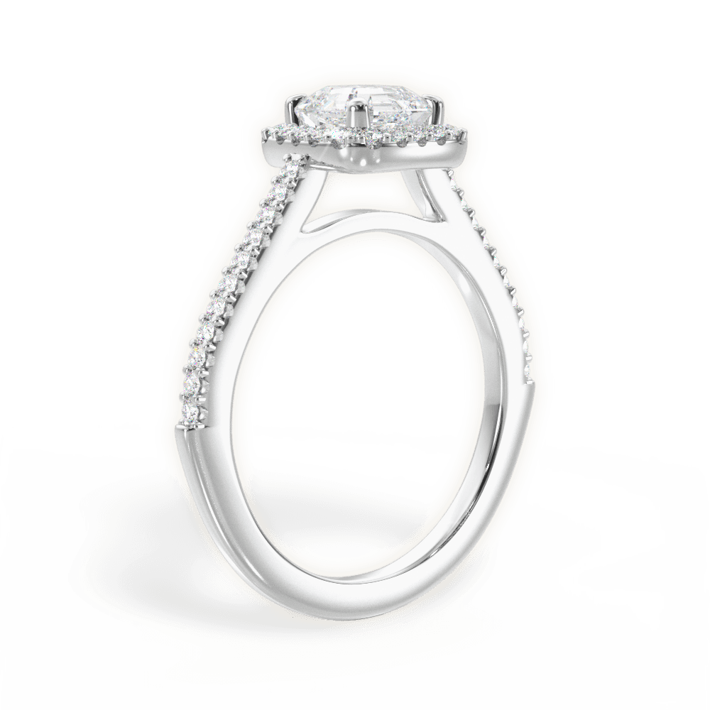 14kt White Gold/18kt White Gold/Platinum/asscher/front