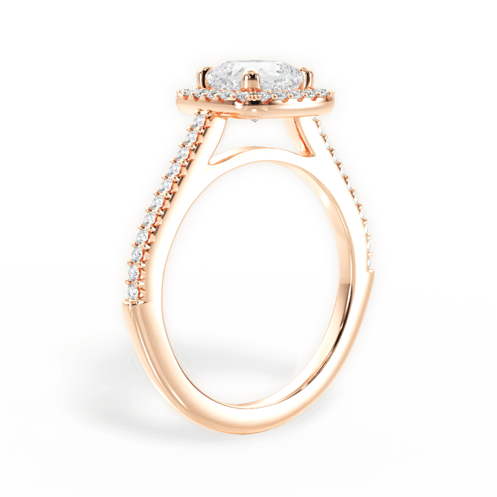 14kt Rose Gold/18kt Rose Gold/cushion/front