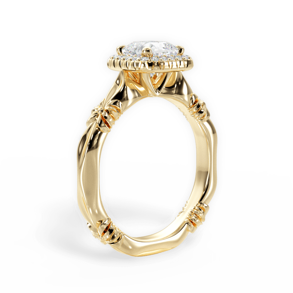 14kt Yellow Gold/18kt Yellow Gold/cushion/front