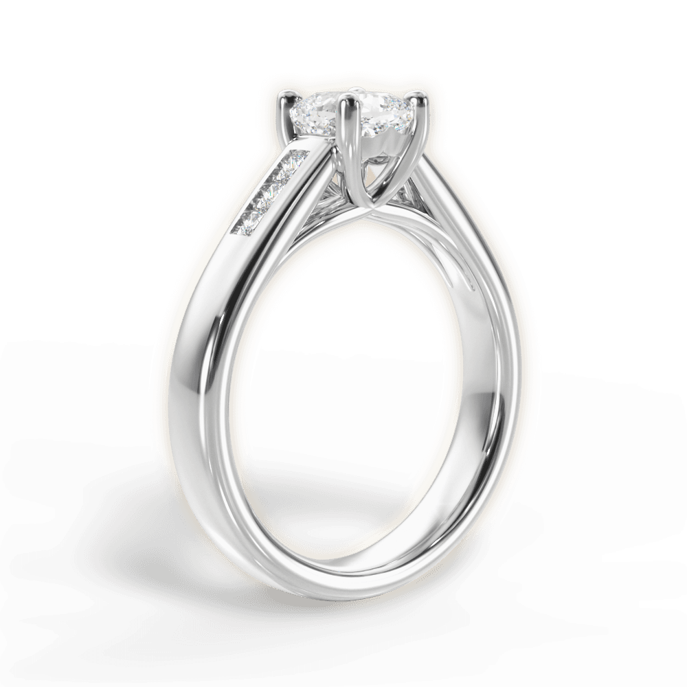 14kt White Gold/18kt White Gold/Platinum/cushion/front