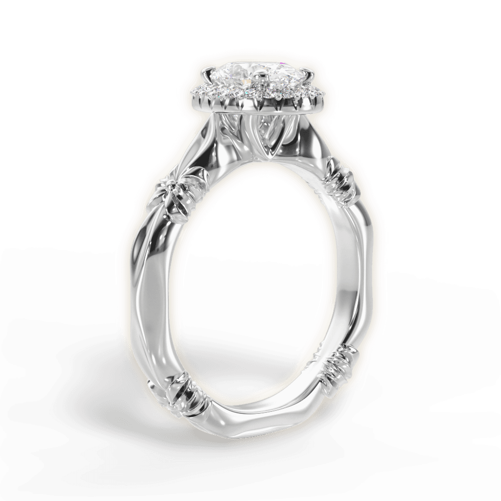 14kt White Gold/18kt White Gold/Platinum/oval/front