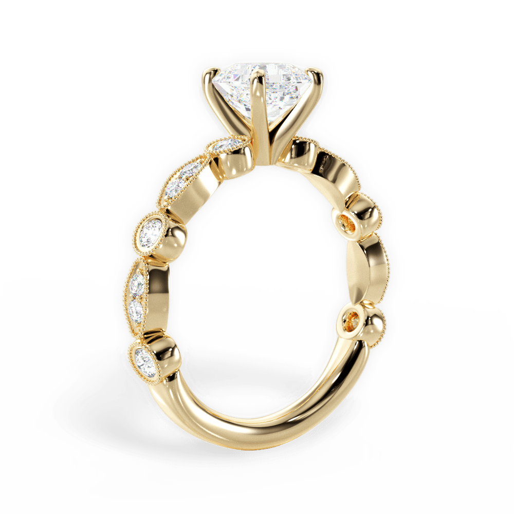 14kt Yellow Gold/18kt Yellow Gold/asscher/front