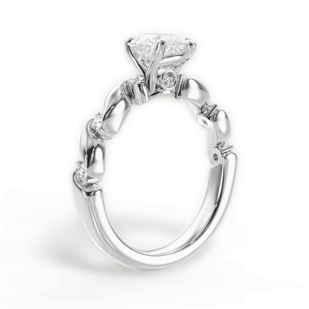 14kt White Gold/18kt White Gold/Platinum/pear/front