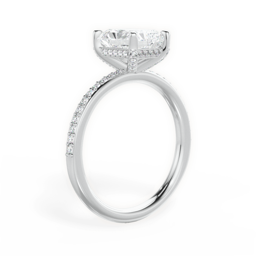 14kt White Gold/18kt White Gold/Platinum/radiant/front