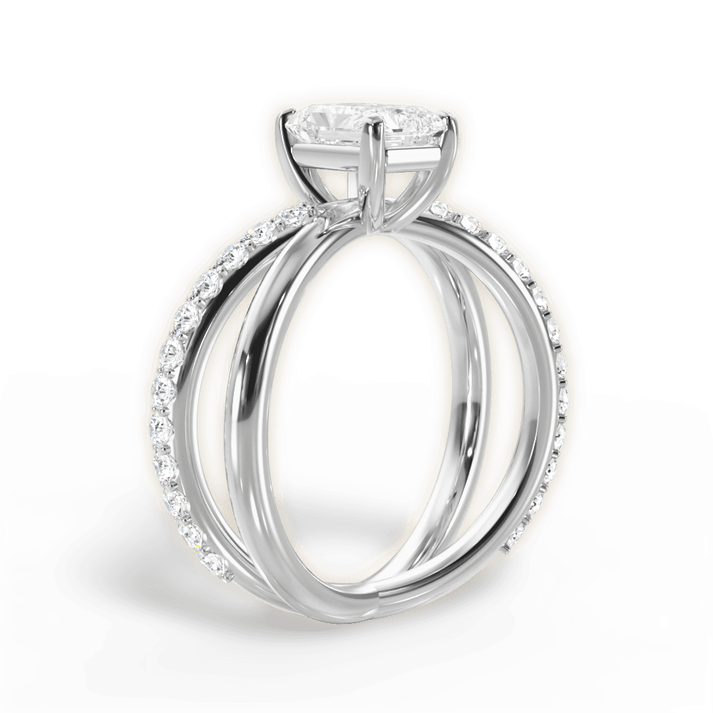 14kt White Gold/18kt White Gold/Platinum/radiant/front