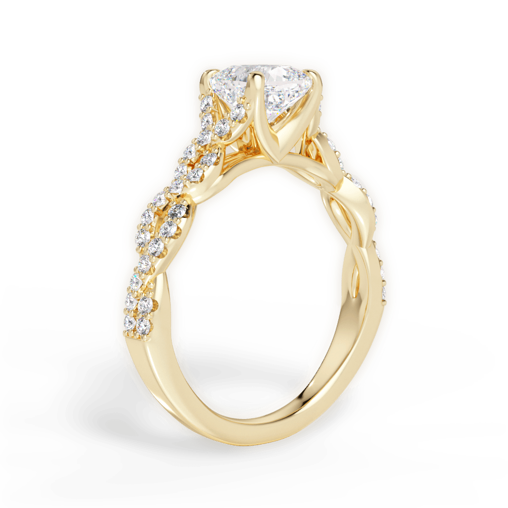 14kt Yellow Gold/18kt Yellow Gold/cushion/front