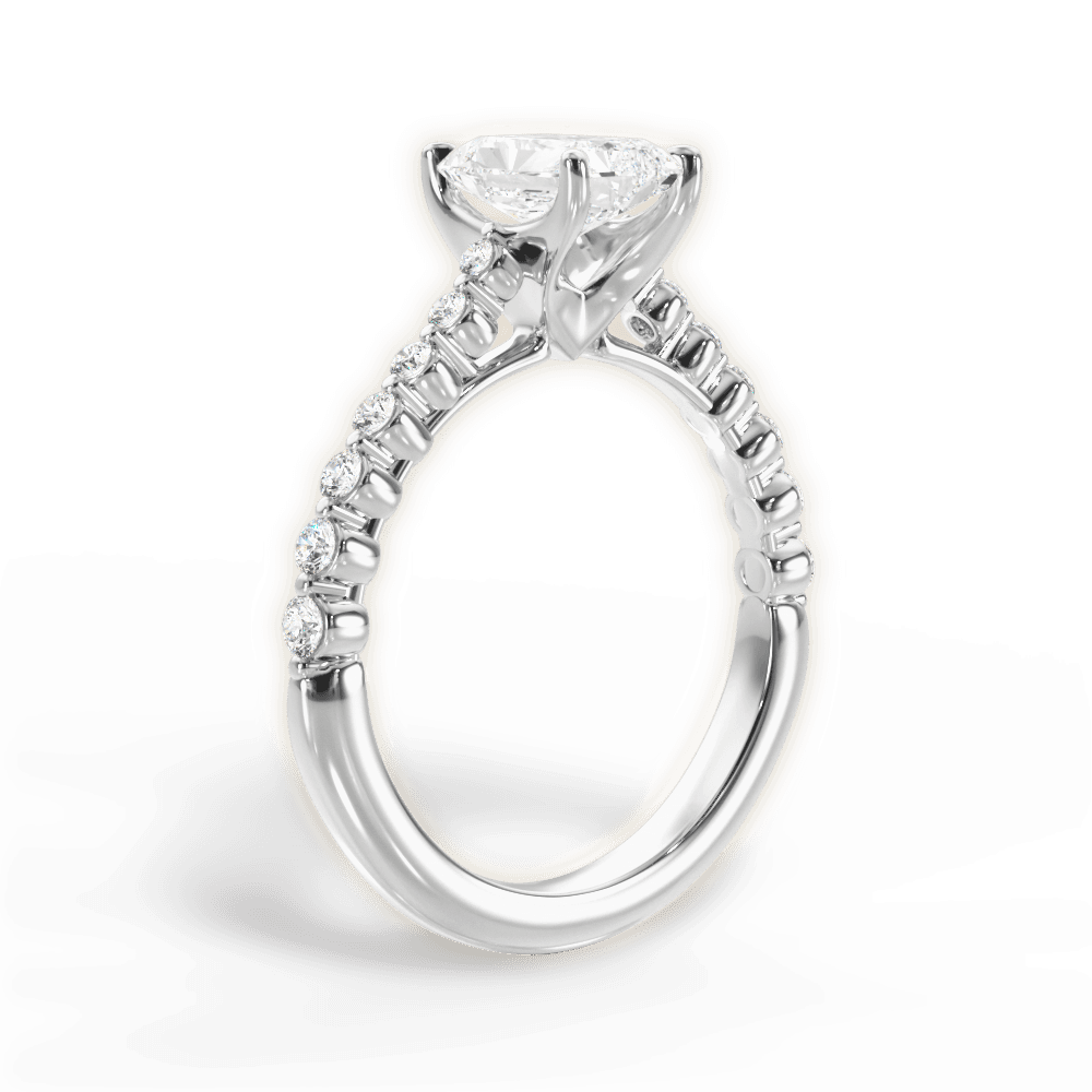 14kt White Gold/18kt White Gold/Platinum/radiant/front