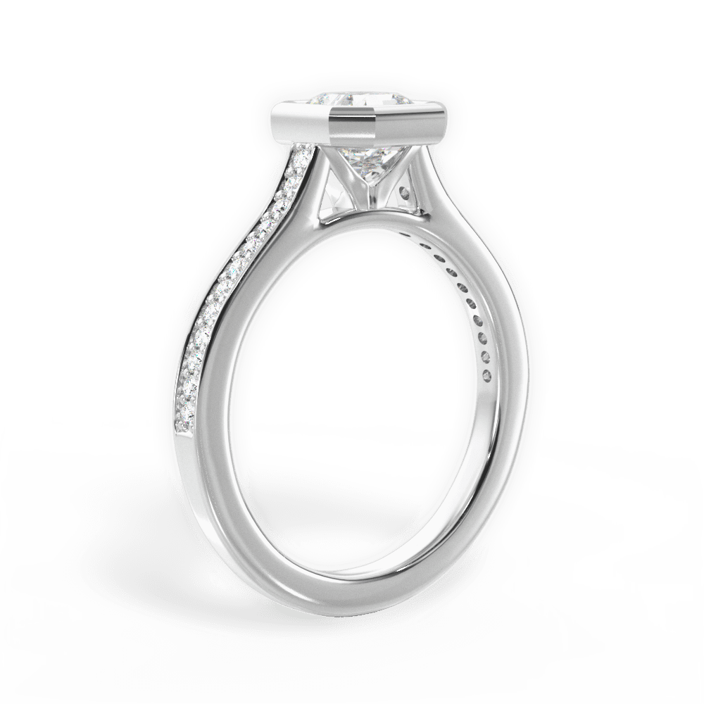 14kt White Gold/18kt White Gold/Platinum/asscher/front