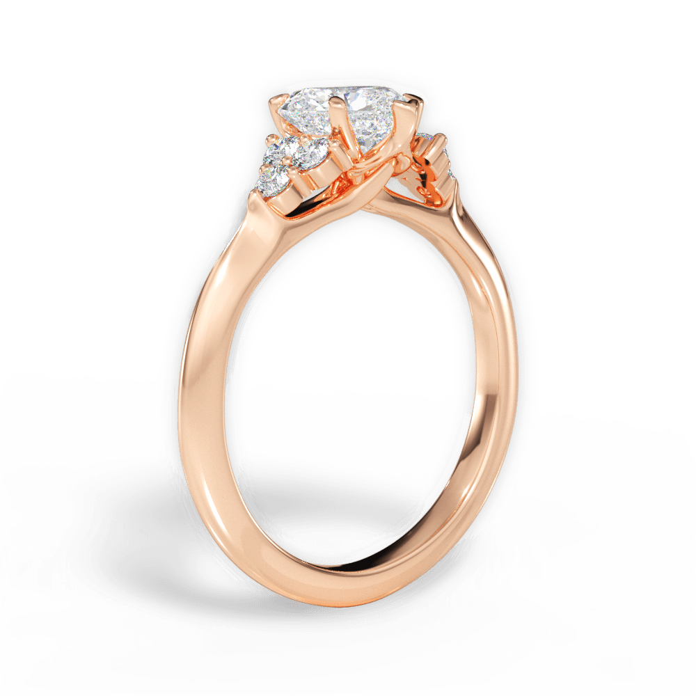 14kt Rose Gold/18kt Rose Gold/heart/front