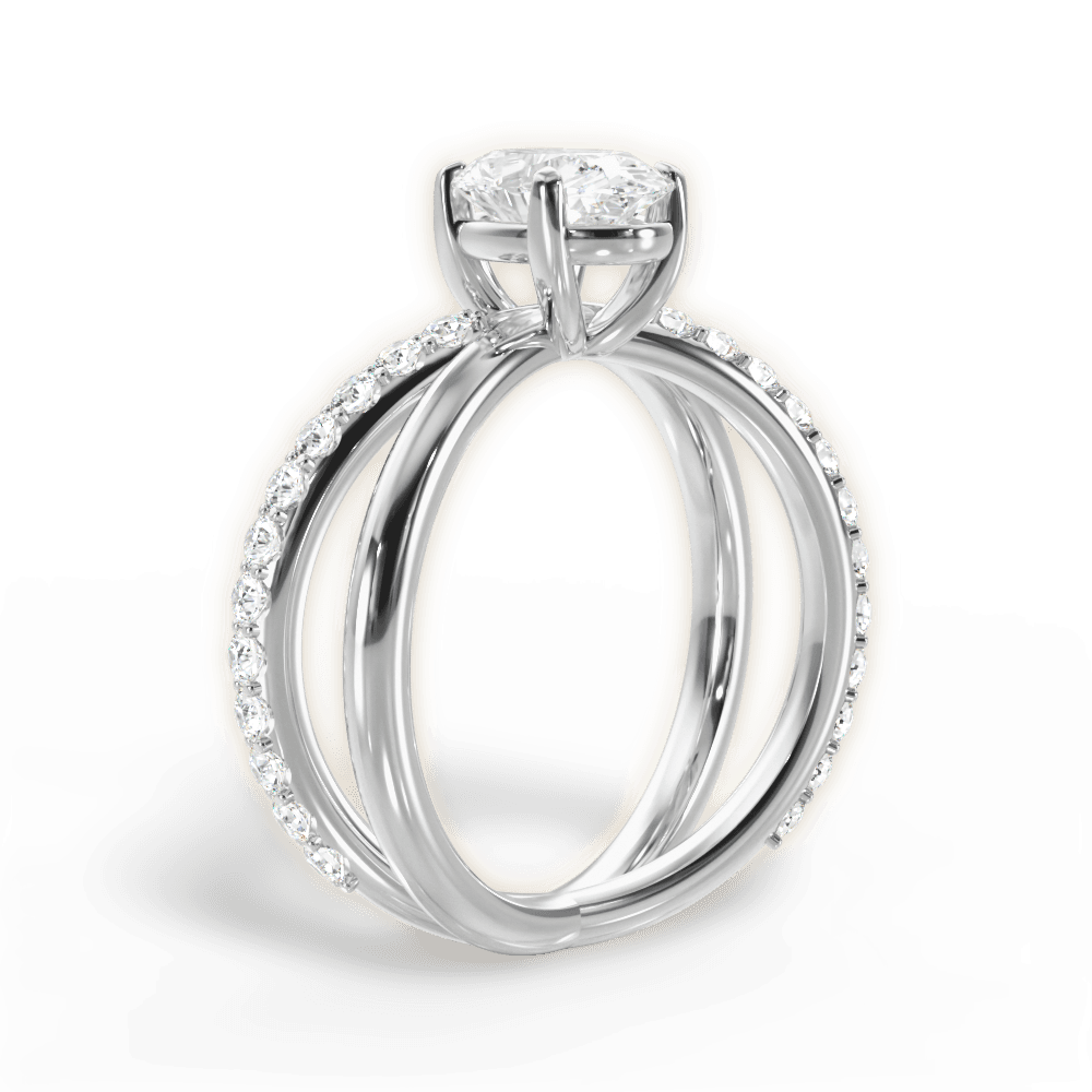 14kt White Gold/18kt White Gold/Platinum/oval/front