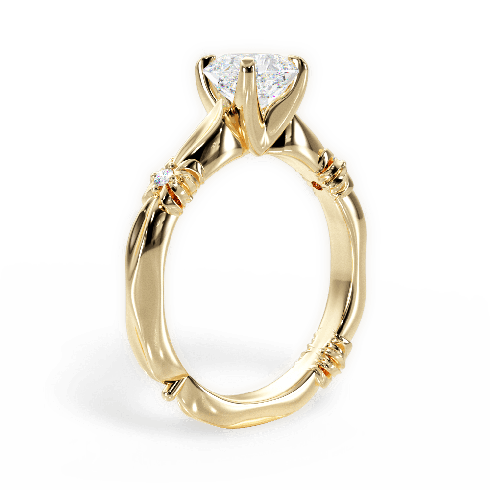 14kt Yellow Gold/18kt Yellow Gold/asscher/front