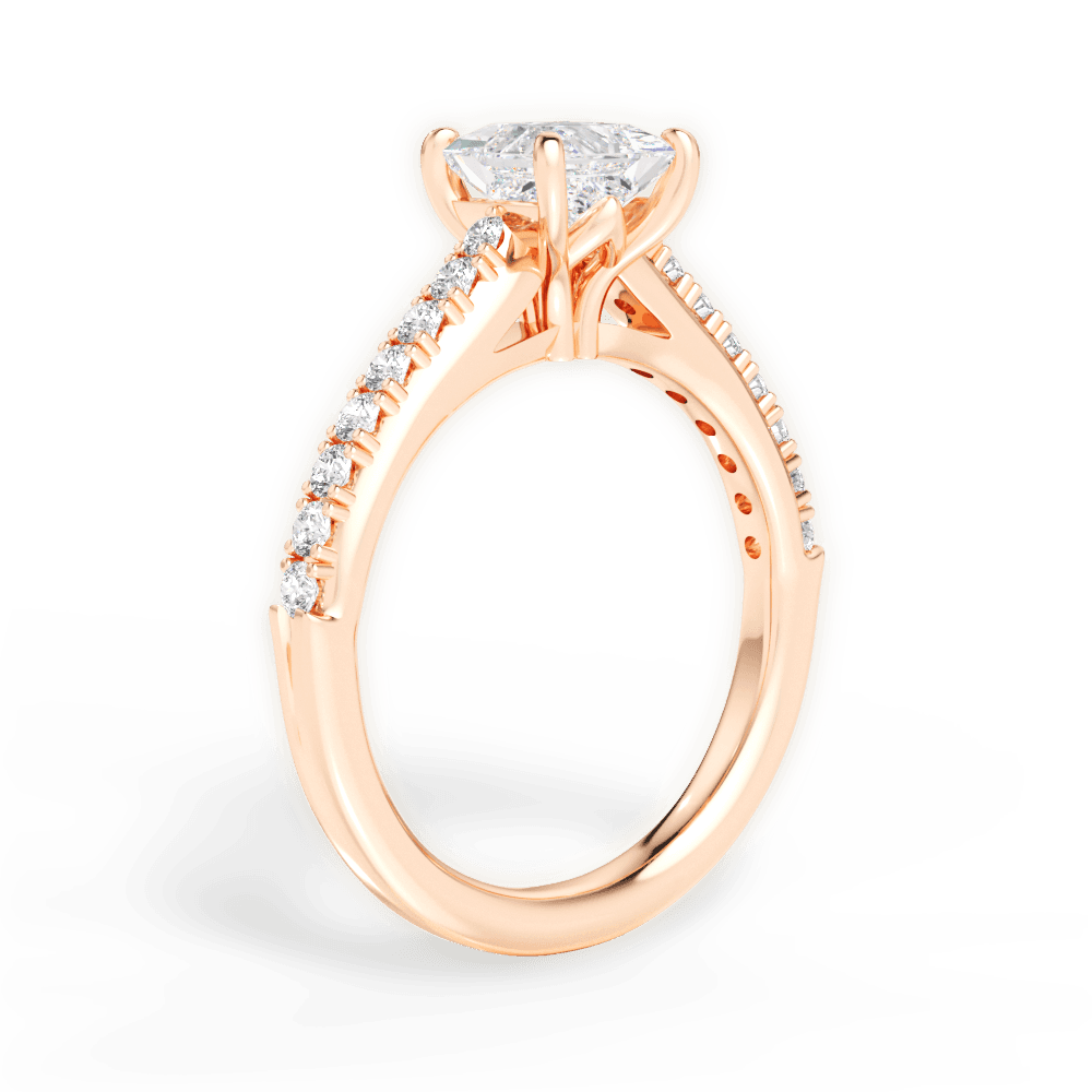 14kt Rose Gold/18kt Rose Gold/princess/front