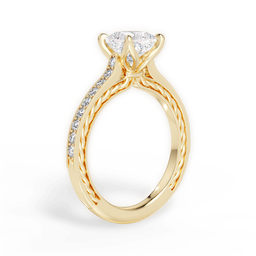 14kt Yellow Gold/18kt Yellow Gold/cushion/front
