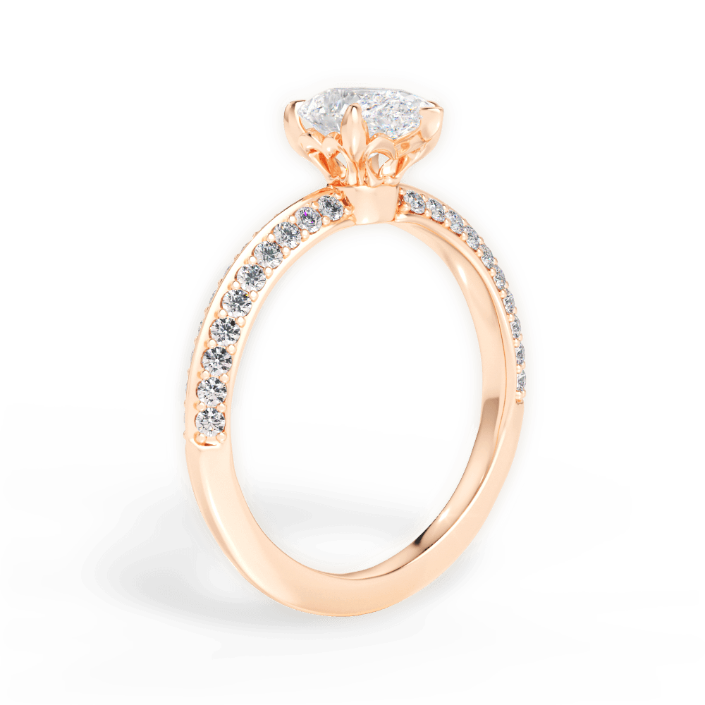 14kt Rose Gold/18kt Rose Gold/pear/front