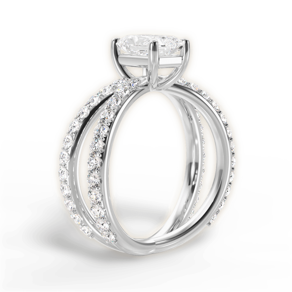 14kt White Gold/18kt White Gold/Platinum/radiant/front