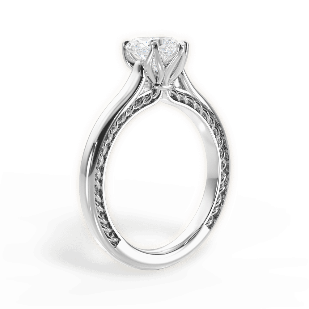 14kt White Gold/18kt White Gold/Platinum/heart/front