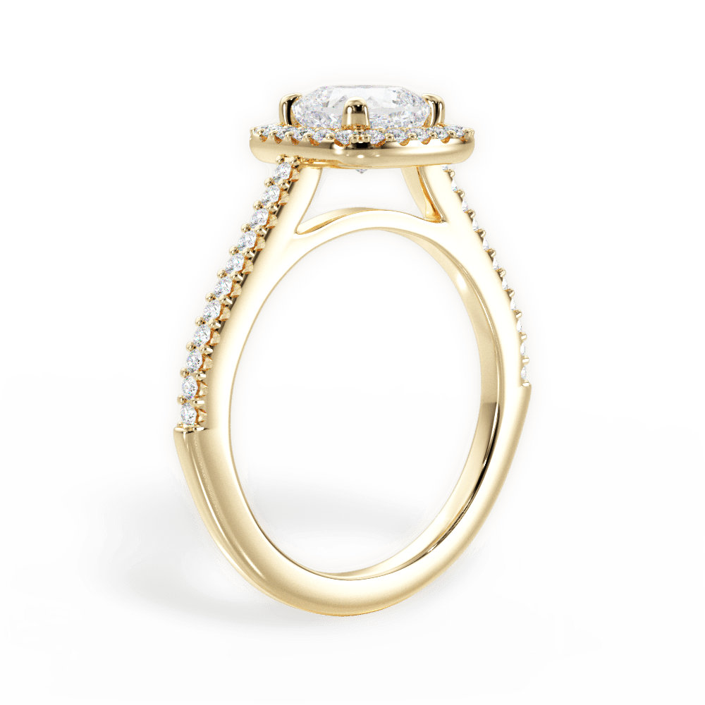 14kt Yellow Gold/18kt Yellow Gold/cushion/front