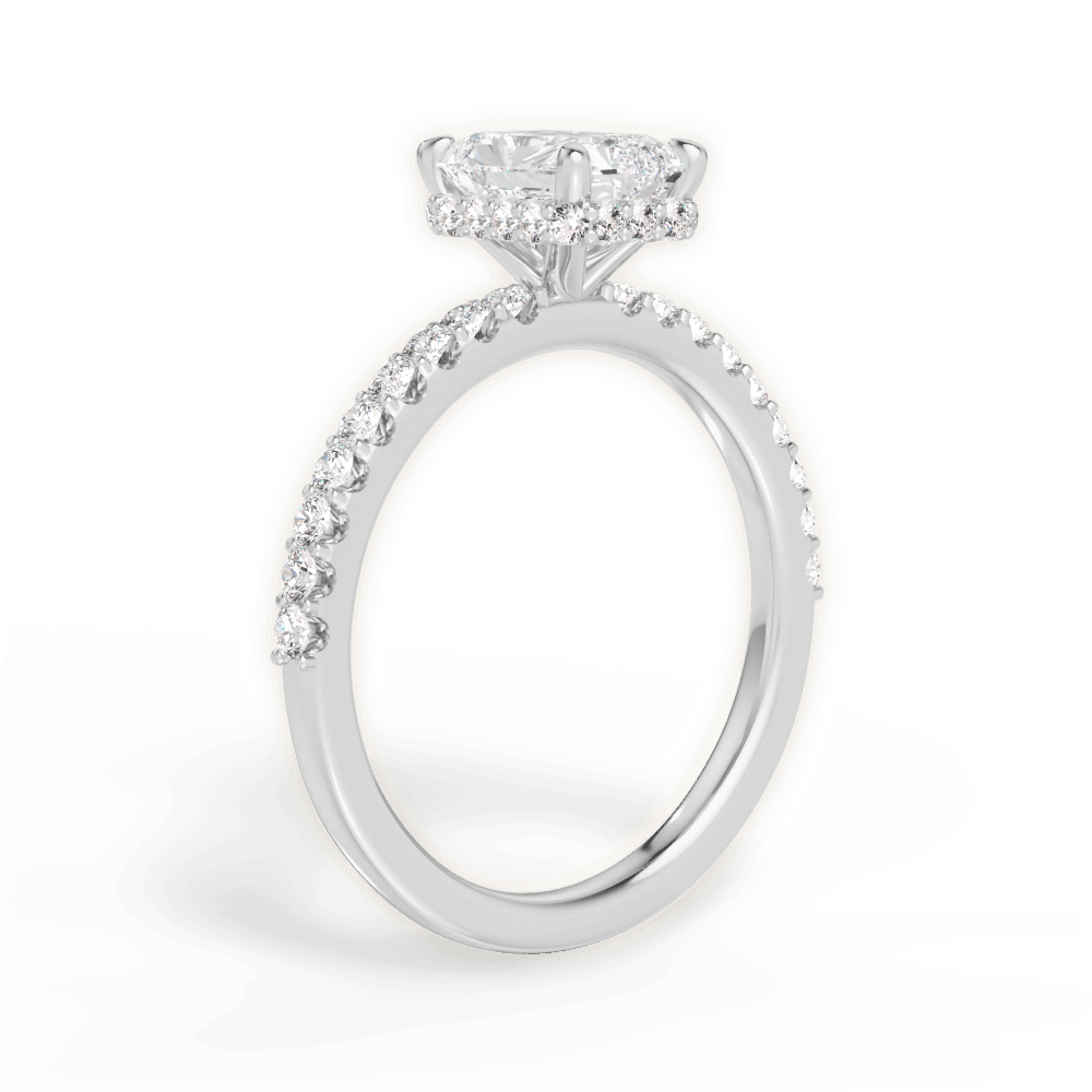 14kt White Gold/18kt White Gold/Platinum/radiant/front