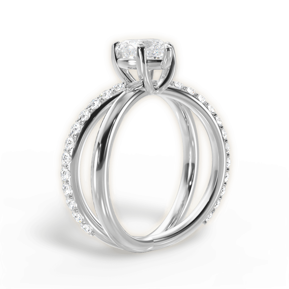 14kt White Gold/18kt White Gold/Platinum/heart/front