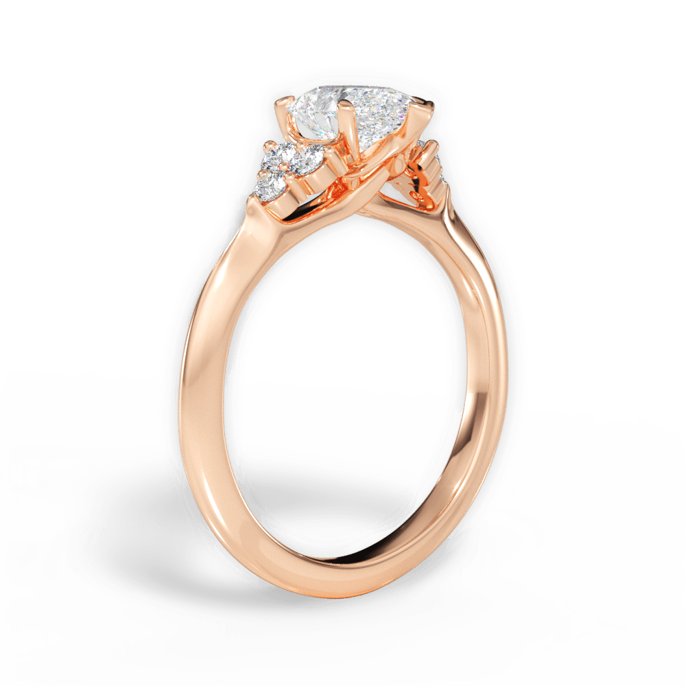 14kt Rose Gold/18kt Rose Gold/pear/front