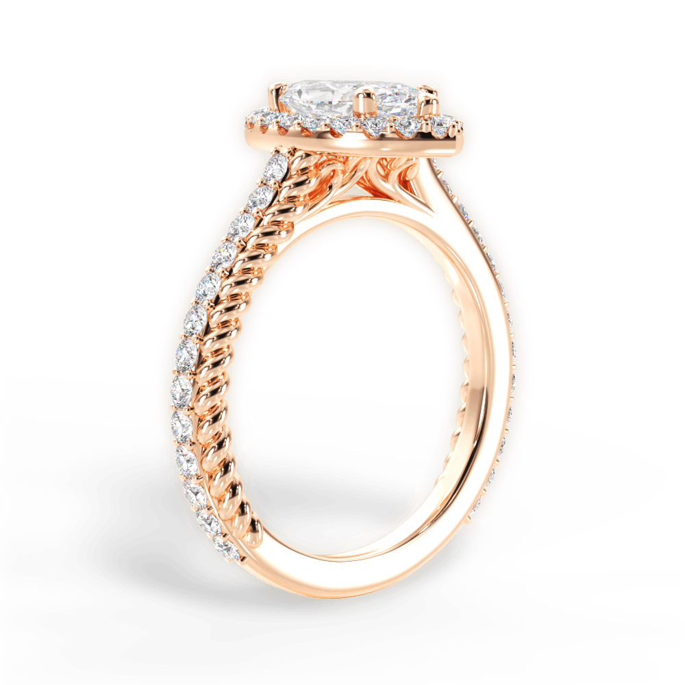 14kt Rose Gold/18kt Rose Gold/marquise/front