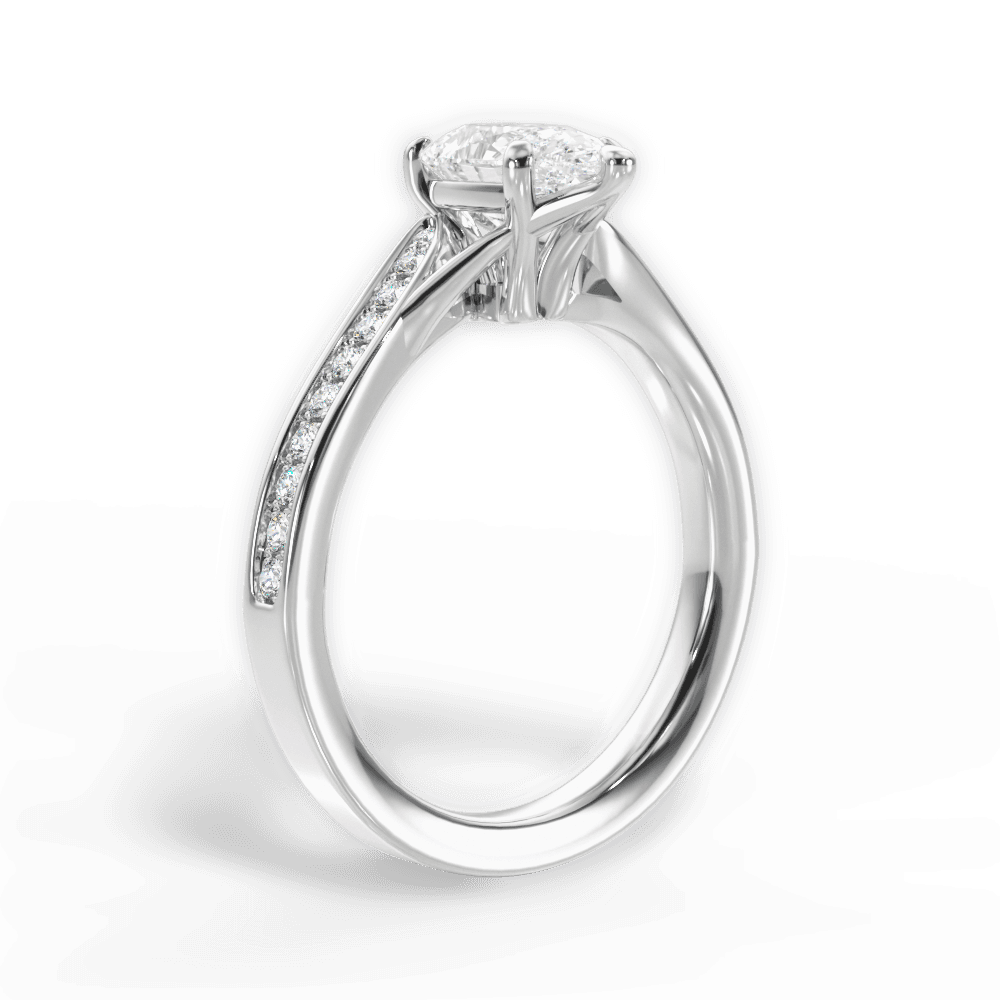 14kt White Gold/18kt White Gold/Platinum/pear/front