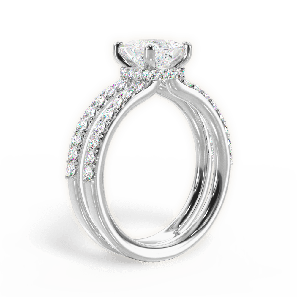 14kt White Gold/18kt White Gold/Platinum/princess/front