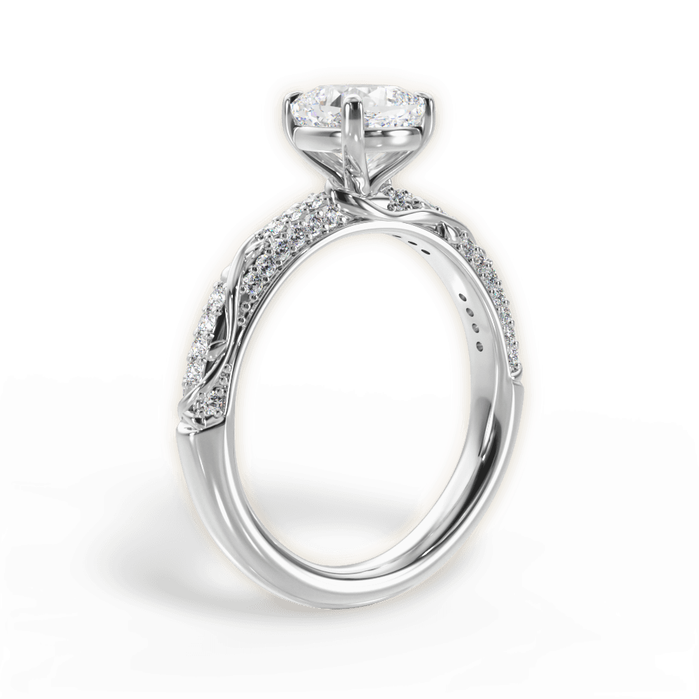 14kt White Gold/18kt White Gold/Platinum/cushion/front