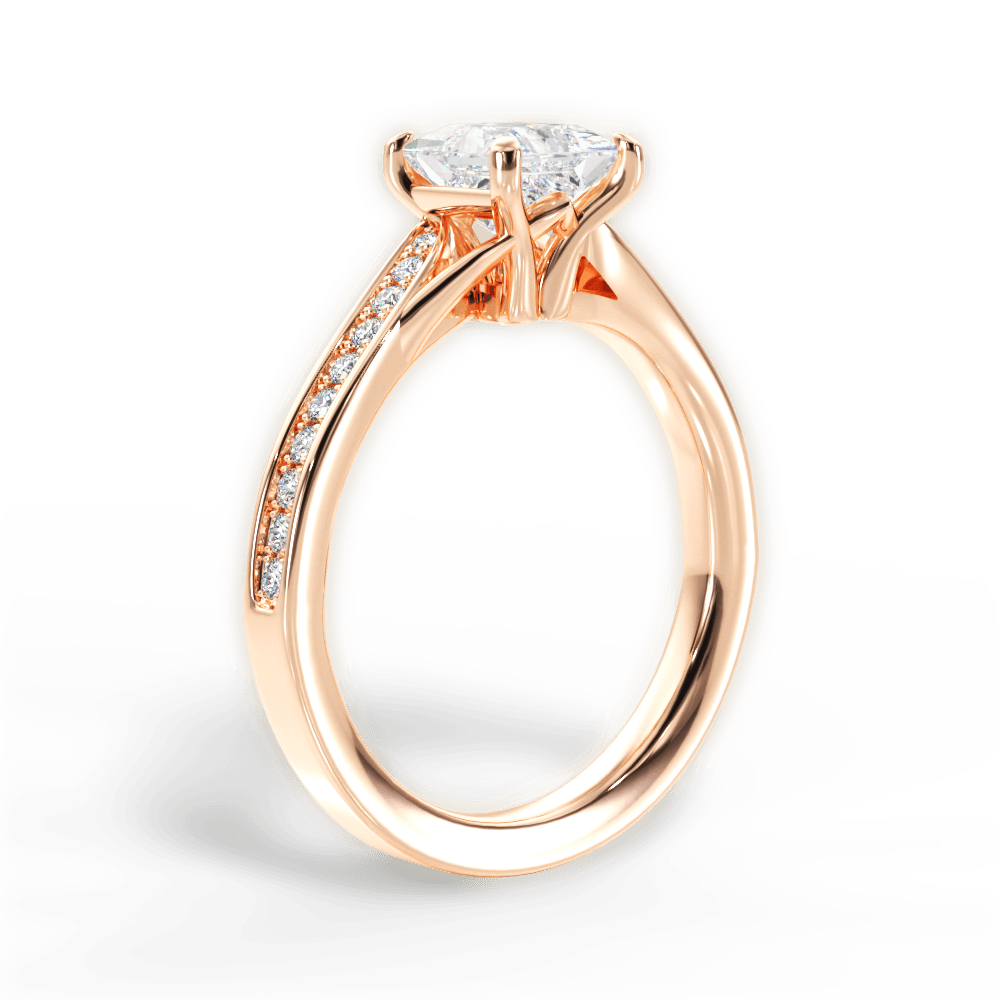 14kt Rose Gold/18kt Rose Gold/princess/front