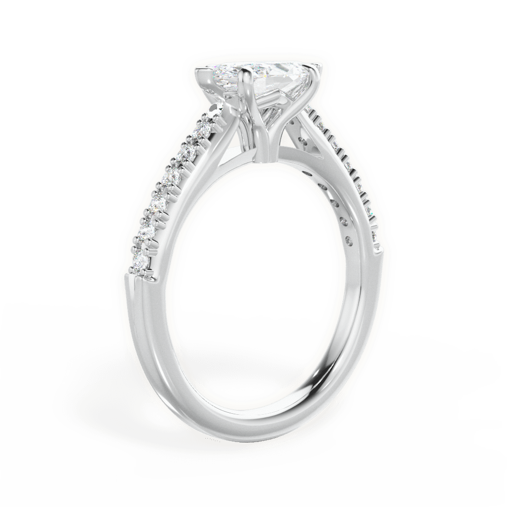 14kt White Gold/18kt White Gold/Platinum/marquise/front
