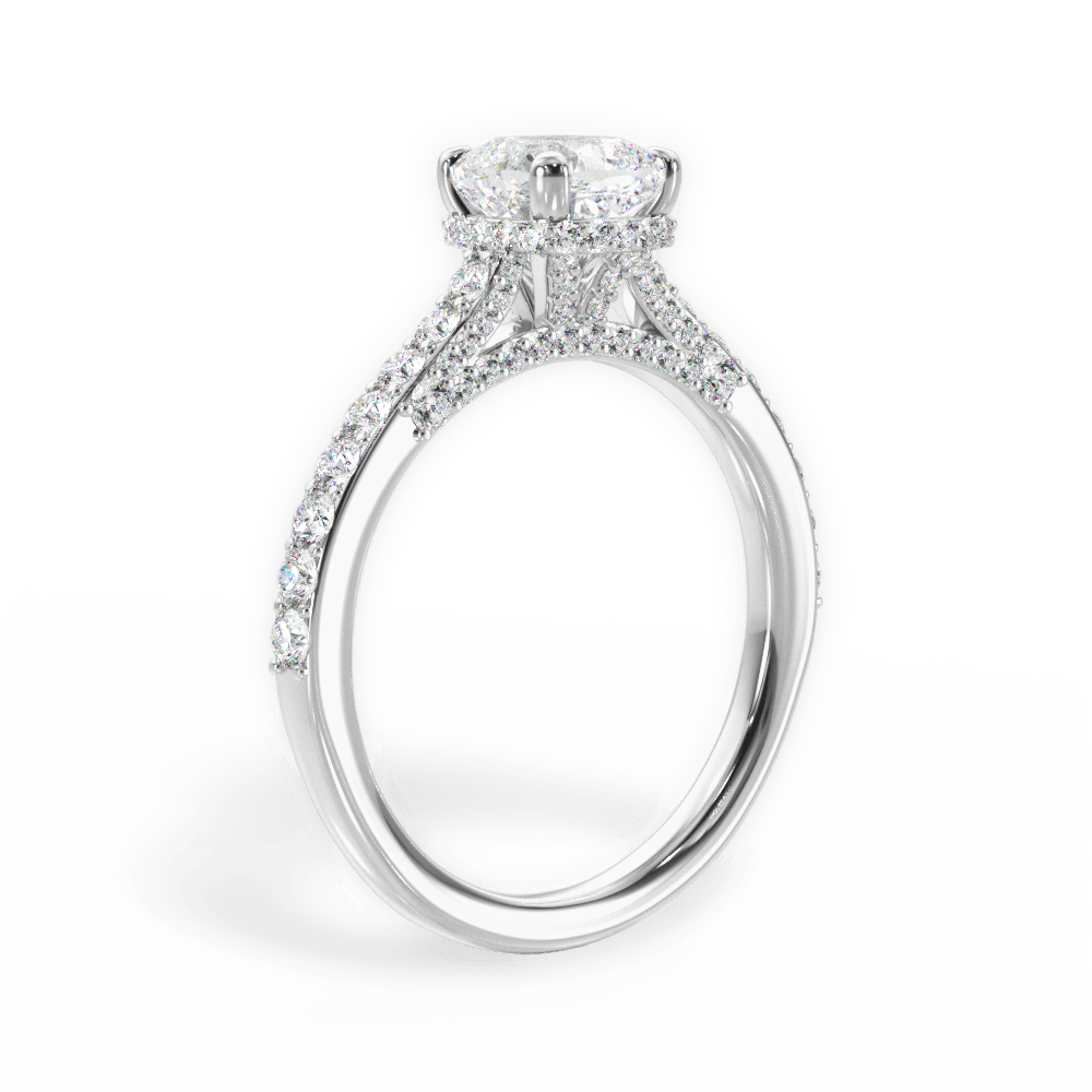 14kt White Gold/18kt White Gold/Platinum/cushion/front