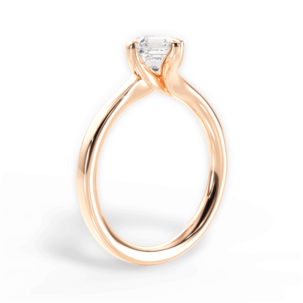 14kt Rose Gold/18kt Rose Gold/asscher/front