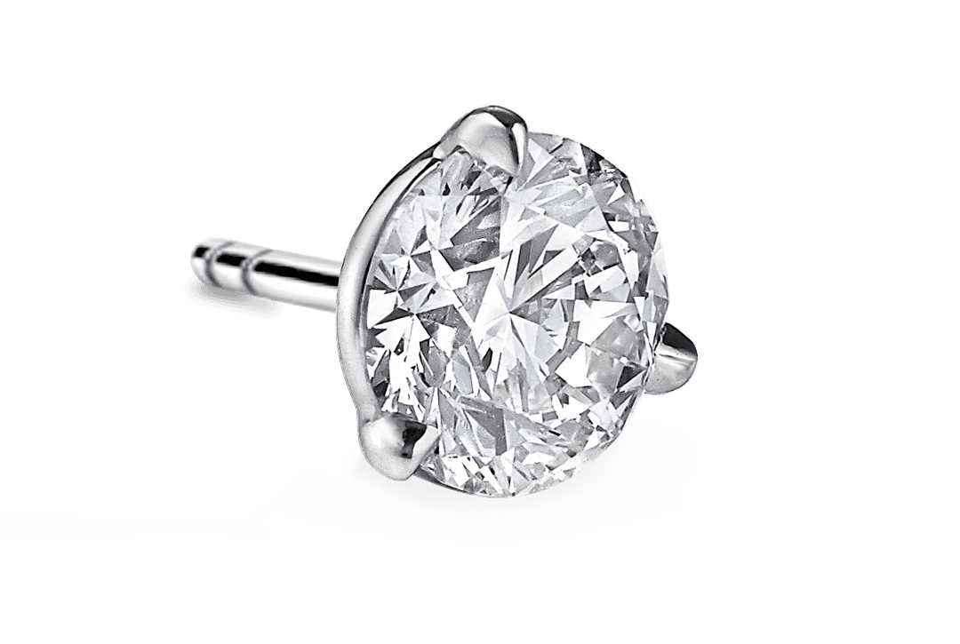 Round Brilliant Diamonds Studs in Three Prong Setting