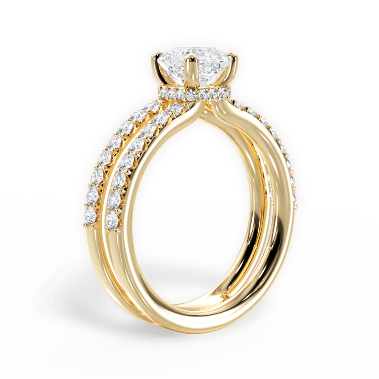 14kt Yellow Gold/18kt Yellow Gold/asscher/front sku 1ASZ1401
