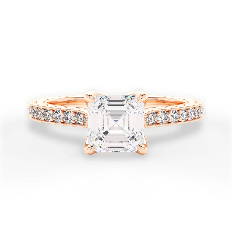 14kt Rose Gold/18kt Rose Gold/asscher/top sku 1ASZ2861