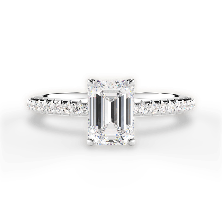 14kt White Gold/18kt White Gold/Platinum/emerald/top sku 1ECZ4777