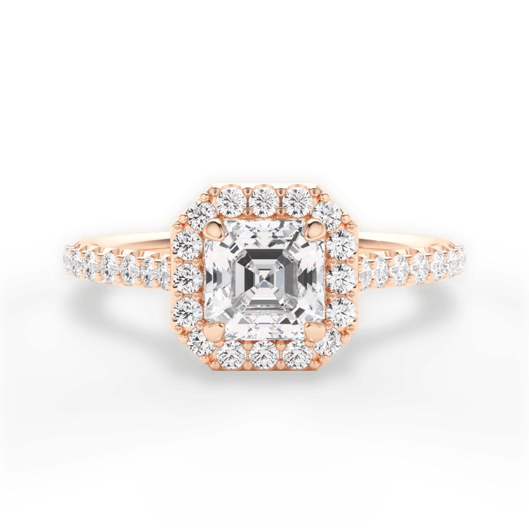 14kt Rose Gold/18kt Rose Gold/asscher/top sku 1ASZ1323
