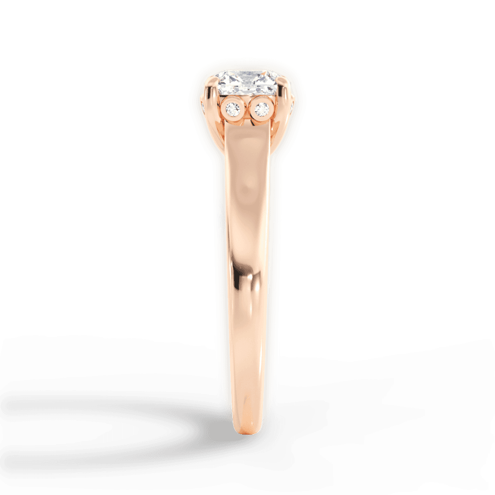 14kt Rose Gold/18kt Rose Gold/cushion/perspective