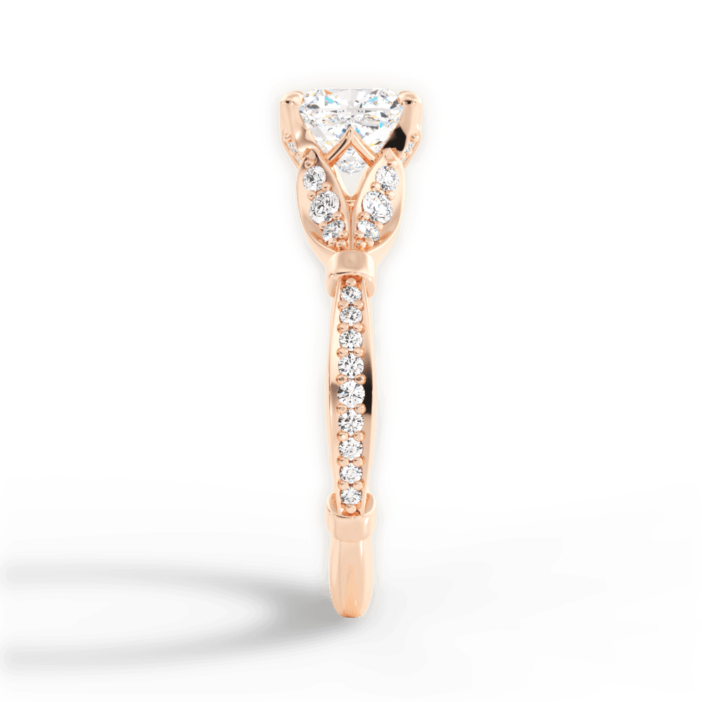 14kt Rose Gold/18kt Rose Gold/cushion/perspective