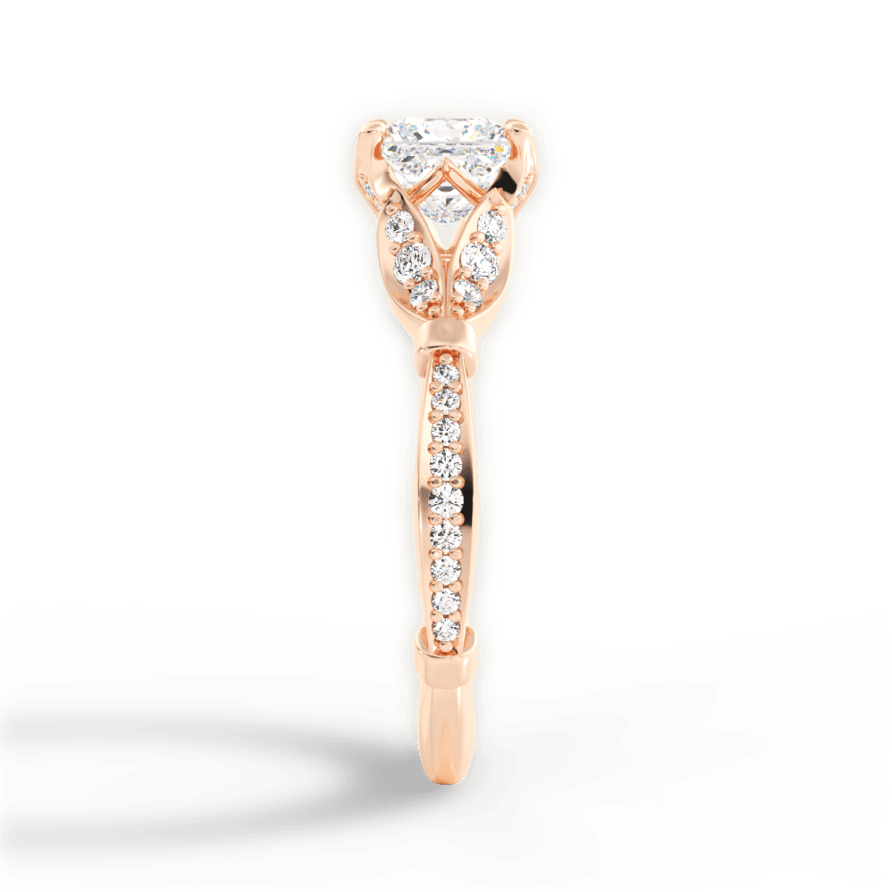 14kt Rose Gold/18kt Rose Gold/princess/perspective