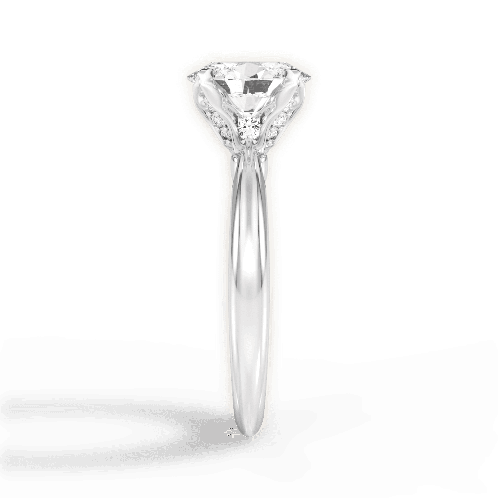 14kt White Gold/18kt White Gold/Platinum/oval/perspective