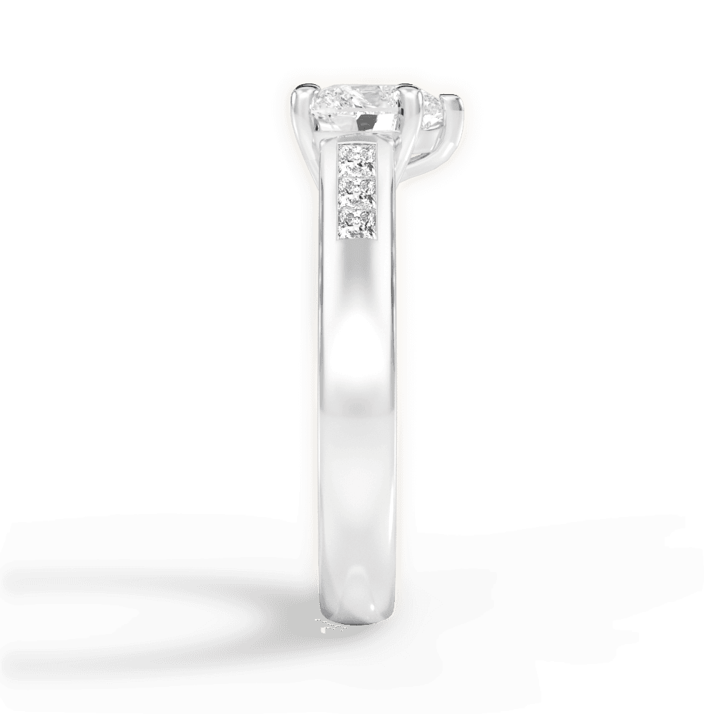 14kt White Gold/18kt White Gold/Platinum/heart/perspective