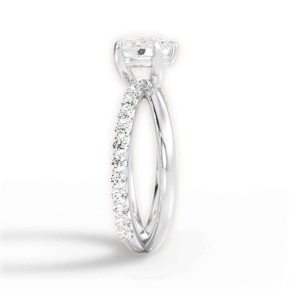 14kt White Gold/18kt White Gold/Platinum/heart/perspective