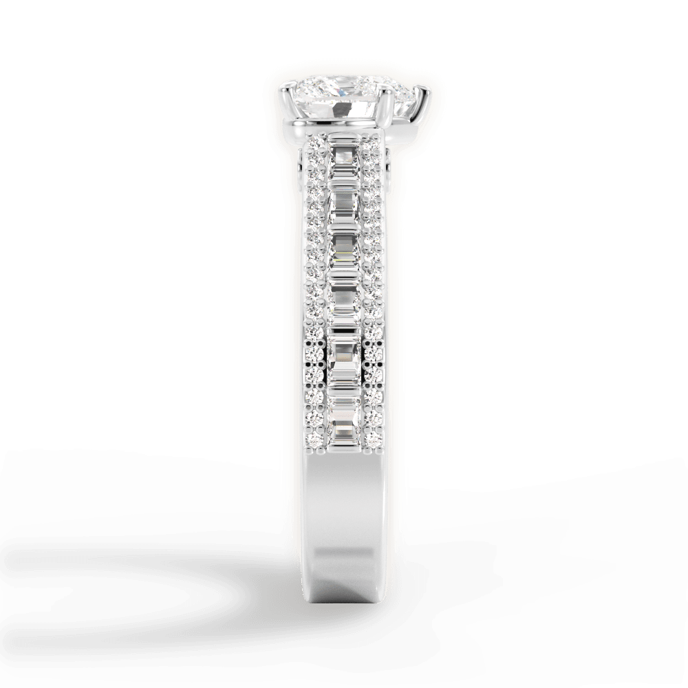 14kt White Gold/18kt White Gold/Platinum/heart/perspective