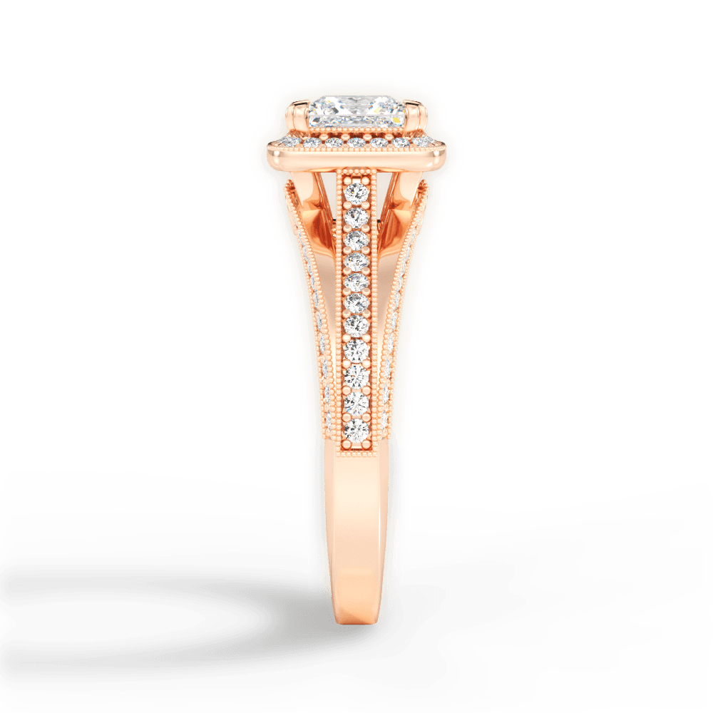 14kt Rose Gold/18kt Rose Gold/princess/perspective