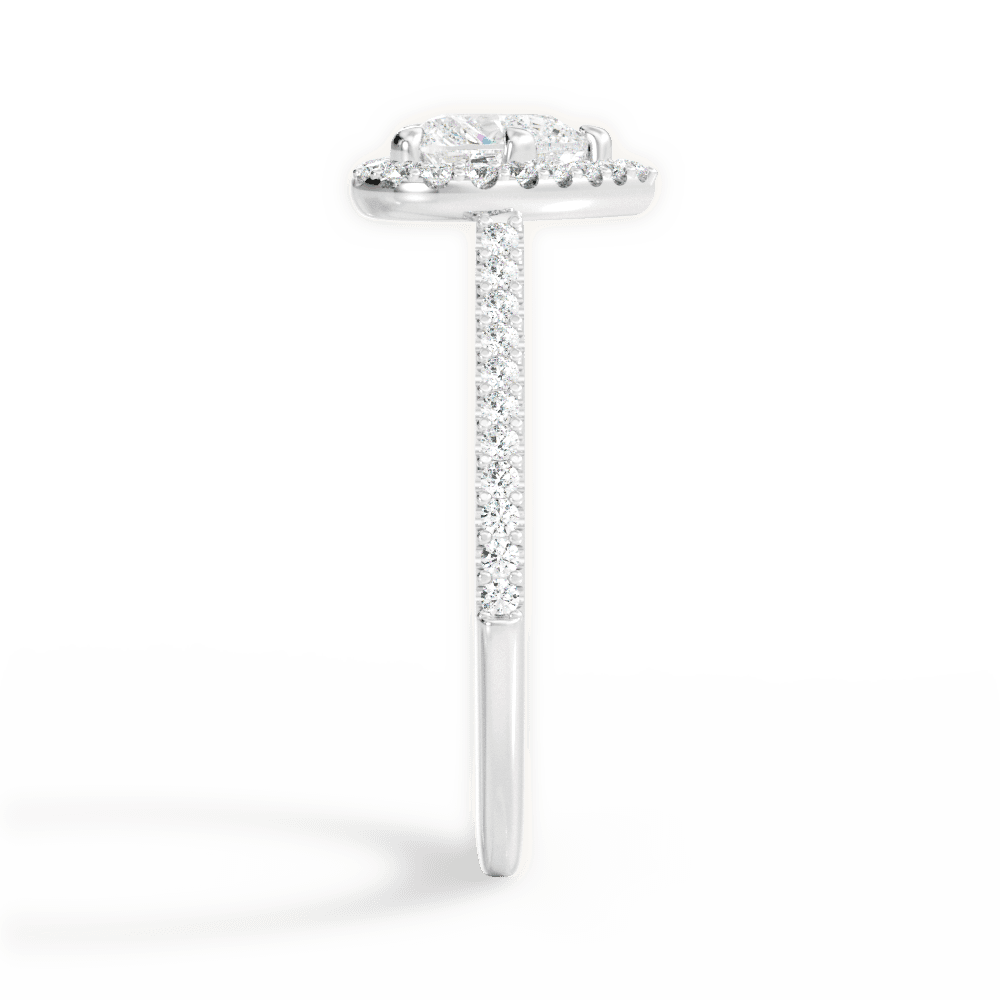 14kt White Gold/18kt White Gold/Platinum/heart/perspective