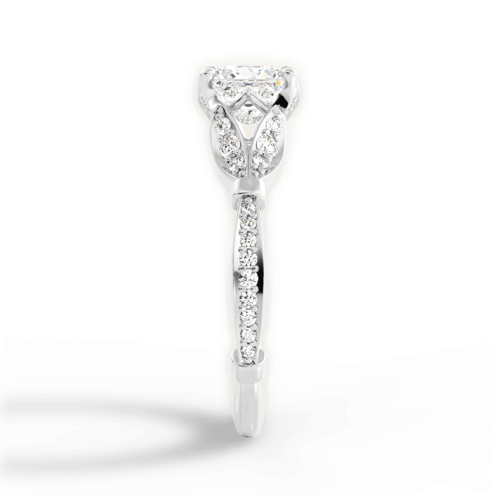 14kt White Gold/18kt White Gold/Platinum/princess/perspective